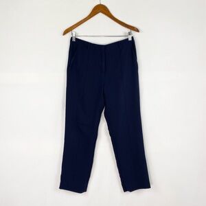 JENNI KAYNE High Rise Pleated Trouser Tapered Navy Blue Size 4 Business Work‎
